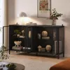 Vitrine mit Beleuchtung 3 Farbe, Glas-Sideboard mit 4 Produktbild-Vorschau 2