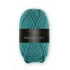 A ball of teal yarn with a black label. Produktbild-Vorschau