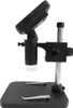 A digital microscope with a screen and stand is shown against a white background. Produktbild-Vorschau