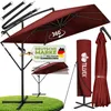 tillvex® Hliníkový slnečník Obdĺžnikový Ø 330 cm Červený + Náhľad obrázku produktu 1