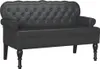 A black Chesterfield bench is shown from the front on a white background. Náhled obrázku produktu