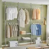 Wohnzimmer-Einrichtung mit dem grauen SoBuy Garderobenständer KLS04-HG und Regalen Produktbild-Vorschau