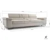 A diagram of a sofa with dimensions indicated by lines and measurements. Produktbild-Vorschau