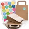 24 kleine braune Geschenktüte Papier-Tüte SCHÖN DASS DU DA Produktbild-Vorschau 2