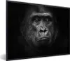 MuchoWow® Gerahmtes Poster Gorilla - Schwarz - Weiß - Tiere Produktbild-Vorschau 1
