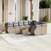 vidaXL 10-tlg. Garten-Sofagarnitur mit Kissen Beige Poly Produktbild-Vorschau 2
