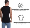 A man wearing a black tank top is shown from the back, with marketing text and icons on the right side. Produktbild-Vorschau