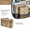 Vintage Holzkoffer mit farbiger Weltkarte Design von HMF mit 38 cm Breite in verschiedenen Größen Produktbild-Vorschau