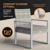 CASARIA® Salon de jardin Gris WPC en polyrotin 2 chaises 1 Voir les images du produit 4