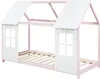 Kinderbett 'Tostedt' Halboffenes Design 90x200cm Rosa/Weiß Produktbild-Vorschau 3