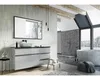 A modern bathroom with a vanity, sink, mirror, and bathtub. Náhled obrázku produktu