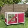 Kaninchenstall Rot 103x44x69,5 cm Massivholz Kiefer Produktbild-Vorschau 2