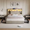UnboxG Polsterbett 140x200 cm Beige mit 4 Schubladen, Bett Produktbild-Vorschau 9
