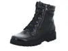 A black leather boot with laces and a zipper on a white background. Anteprima dell’immagine prodotto
