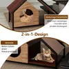 Casetta per gatti COSTWAY, 2 in 1 grotta per gatti e letto Anteprima dell’immagine prodotto 4