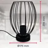 A black wire cage table lamp with dimensions indicated. Produktbild-Vorschau