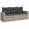 The Living Store 3-tlg. Garten-Sofagarnitur mit Kissen Produktbild-Vorschau 3