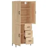vidaXL Highboard Sonoma-Eiche 69,5x34x180 cm Holzwerkstoff Produktbild-Vorschau 4