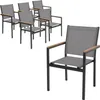ML-Design Gartenstühle 6er Set mit Armlehnen Dunkelgrau Produktbild-Vorschau 1