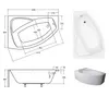 Badewanne - Asymetrisch RIMA  130X85 cm LINKS mit  Produktbild-Vorschau 2