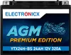 Electronicx AGM Batterie 12V 24Ah 320A ▶ Batterie moto quad Voir les images du produit 1