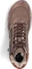 A top-down view of a brown women's high-top sneaker with a leopard print lining. Produktbild-Vorschau