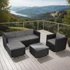 Salon en rotin Lignano avec fauteuil - noir Voir les images du produit 9