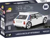 The image shows the packaging of a COBI Lancia Delta HF Integrale model car kit. Produktbild-Vorschau