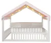 Cama infantil de 140x200 cm con dosel de tela, guirnalda de Vista previa de la imagen del producto 18