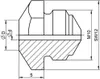 A technical drawing of a product with dimensions and labels. Produktbild-Vorschau