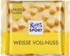 A Ritter Sport white chocolate bar with whole hazelnuts and crisps. Produktbild-Vorschau