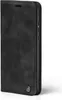 A black flip cover phone case shown from the side. Produktbild-Vorschau