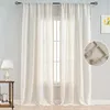 2er Set Vorhänge Leinenoptik Voile Halbtransparent Vorhang Produktbild-Vorschau 1