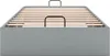 A bed frame with wooden slats and a grey fabric base. Produktbild-Vorschau