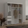Kleiderschrank zum Schlafzimmer für Kleidung mit Spiegel, Höhe: 200cm, Breite: 180 cm, Weiß Produktbild-Vorschau
