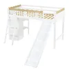 Hochbett mit Rutsche, Kleiderschrank, Regal, Leiter, Produktbild-Vorschau 2
