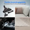 Collage showing vacuum cleaner attachments, a sofa with cushions, a car interior, and a rug. Produktbild-Vorschau