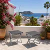 2er Garten Klapphocker Fußhocker Aluminium Textilen Anthrazit Anteprima dell’immagine prodotto