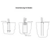Diagrams illustrating different methods of anchoring a structure into the ground. Produktbild-Vorschau