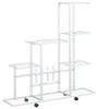 vidaXL Pied à fleurs sur roulettes 94,5x25x92,5 cm Blanc Voir les images du produit 10