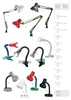 A collage of various desk lamps with accompanying text and numbering. Produktbild-Vorschau