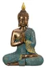 Buddha Figur 29cm türkis gold meditierend Produktbild-Vorschau 1