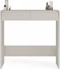 A modern, minimalist dressing table or desk with two drawers on top and a shelf underneath. Podgląd zdjęcia produktu