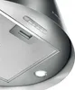 Close-up view of the control panel and underside of a stainless steel range hood. Produktbild-Vorschau