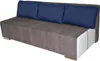 A sofa with three blue cushions on a white background. Anteprima dell’immagine prodotto