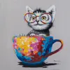 ArtUniverse Leinwandbild Katze In Bunter Tasse 60 x 60 cm Produktbild-Vorschau 1