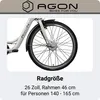 Agon Axis E-Bike 26 Zoll Citybike Damen Herren 140 - 165 cm Produktbild-Vorschau 9