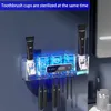 Béžový nástěnný držák na zubní kartáčky s UV zářením, Náhled obrázku produktu 3