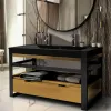Meuble salle de bain IRON 120 cm en chêne naturel et métal Voir les images du produit 1