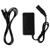 A black E-bike charger with two cables is shown on a white background. Produktbild-Vorschau